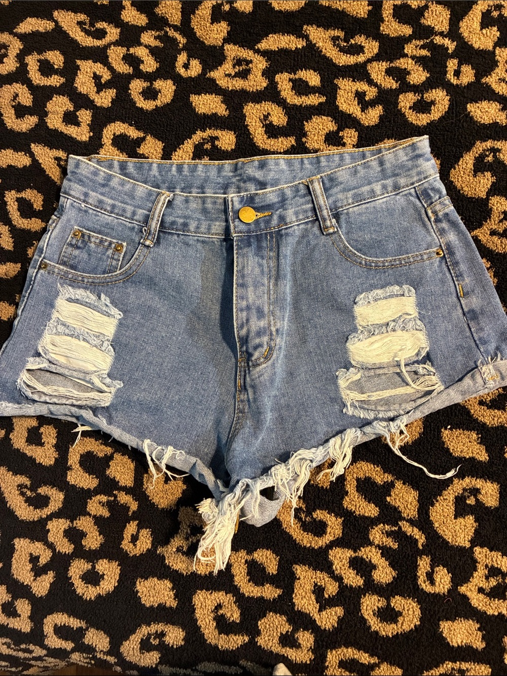 Distressed Jean shorts